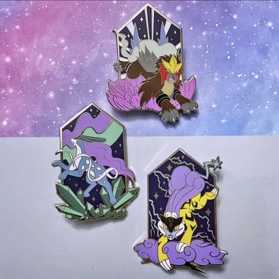 Elemental beasts hard enamel pins