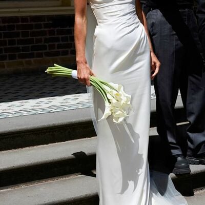 Simple sheath beach boho wedding dress bridal gown wedding gown