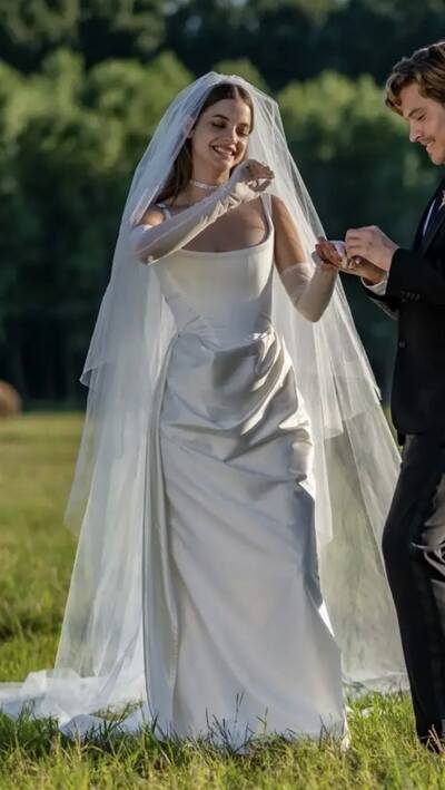 Elegant Sheath Scoop Beach Boho Wedding Dress Bridal Gown Wedding Gown