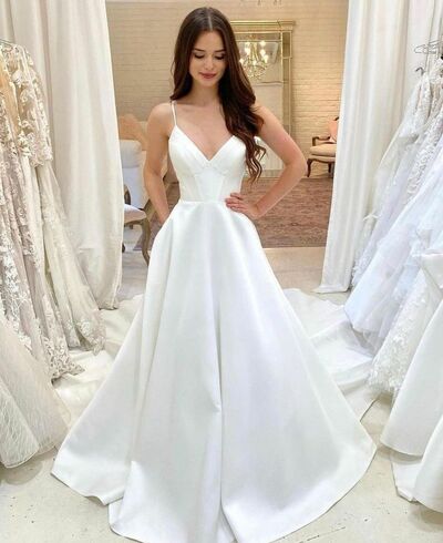 Elegant A Line Beach Boho Wedding Dress Bridal Gown Wedding Gown
