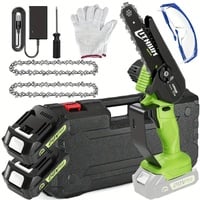 6-Inch Cordless Mini Chainsaw | Lightweight Handheld Electric Tree Cutter | Security Lock & Splash Guard | Rechargeable Battery - Thumbnail 5