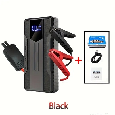 Portable 12v car jump starter power bank | usb charging | digital display | dual output
