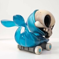 ArTToy by B. Peters (Circus Posterus) "Blue Twighlight Pull-Cart Skelve"  - Thumbnail 2