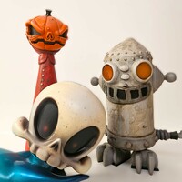 ArTToy by B. Peters (Circus Posterus) "Blue Twighlight Pull-Cart Skelve"  - Thumbnail 8