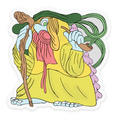 Master of the icy wind sticker - yellow cloak version - clear back