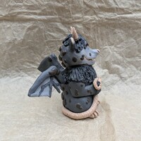 Opossum Dragon Sculpture Polymer Clay Figurine  - Thumbnail 1