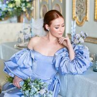 Simple A Line Blue Beach Boho Wedding Dress Bridal Gown Wedding Gown - Thumbnail 1