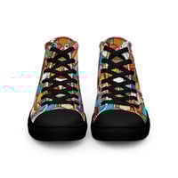Coffee Cups Black Womens high top canvas shoes - Thumbnail 4