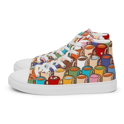 Coffee Cups Womens high top canvas shoes