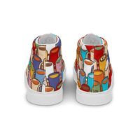Coffee Cups Womens high top canvas shoes - Thumbnail 1