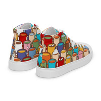 Coffee Cups Womens high top canvas shoes - Thumbnail 7