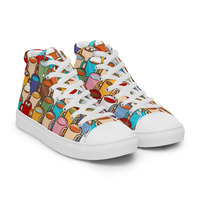 Coffee Cups Womens high top canvas shoes - Thumbnail 8