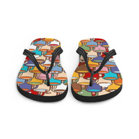 Coffee Cups Frabic Flip-Flops - Thumbnail 3
