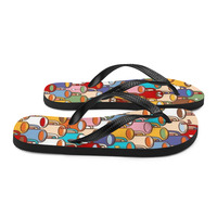 Coffee Cups Frabic Flip-Flops - Thumbnail 5