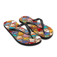 Coffee Cups Frabic Flip-Flops - Thumbnail 6