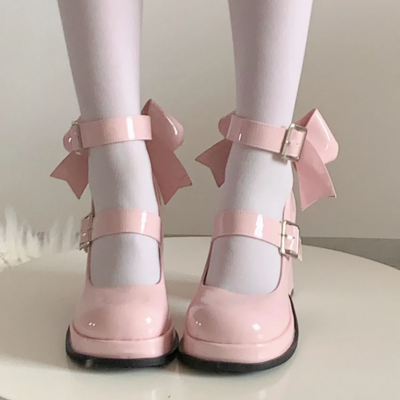 Kawaii bow mary jane high heels
