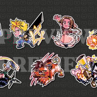 Ff vii 3" charms