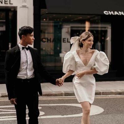 Simple mini short wedding dress bridal gown wedding gown