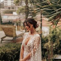 Luxury 3D Flowers Floral Wedding Dress Bridal Gown Wedding Gown - Thumbnail 2