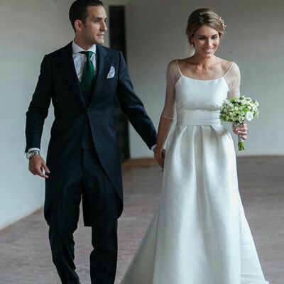 Elegant a line half sleeve beach boho wedding dress bridal gown wedding gown