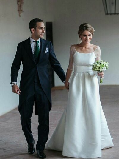 Elegant A Line Half Sleeve Beach Boho Wedding Dress Bridal Gown Wedding Gown