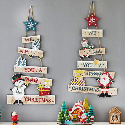 Christmas wooden ornaments with letters for kid's wall sg905 - Thumbnail 1