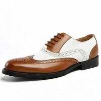 Brogue carved color matching men's business formal shoes 2 colors - Thumbnail 1