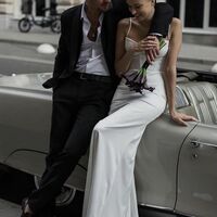 Simple Sheath Spaghetti Straps Beach Boho Wedding Dress Bridal Gown Wedding Gown - Thumbnail 1