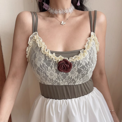 Sexy street two-piece tops casual lace small camisole