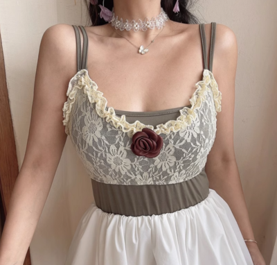 Sexy street two-piece tops casual lace small camisole