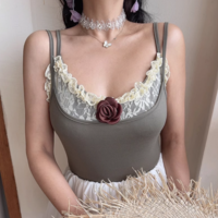 Sexy street two-piece tops casual lace small camisole - Thumbnail 2