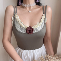 Sexy street two-piece tops casual lace small camisole - Thumbnail 3