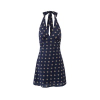 Retro Polka Dot Printed Strapless Neck Hot Girl Sexy Slim Dress - Thumbnail 3
