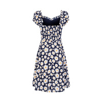 Small fresh pastoral style holiday casual print dress - Thumbnail 3