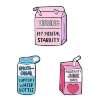 *Free Shipping*EMOTIONAL WATER~MENTAL~POSITIVITY JUICE PINS Set / 3 Pcs - Thumbnail 2