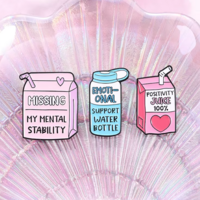 *Free Shipping*EMOTIONAL WATER~MENTAL~POSITIVITY JUICE PINS Set / 3 Pcs - Thumbnail 1