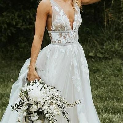 Sexy ball gown lace beach boho wedding dress bridal gown wedding gown