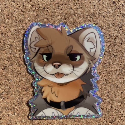 Glitter smug noodle 3” vinyl sticker 