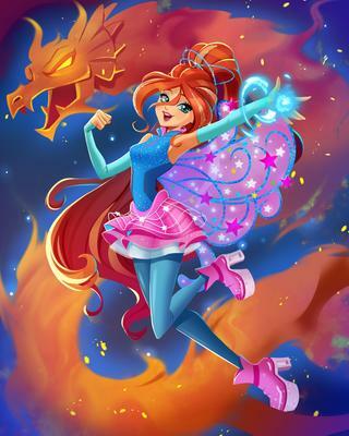 Autographed Cosmix Bloom and the Dragon Flame!