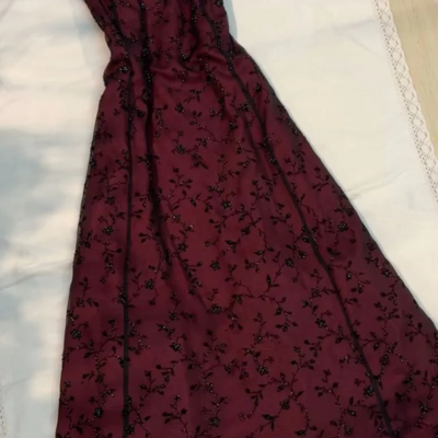 Spaghetti straps burgundy a line long evening dresses