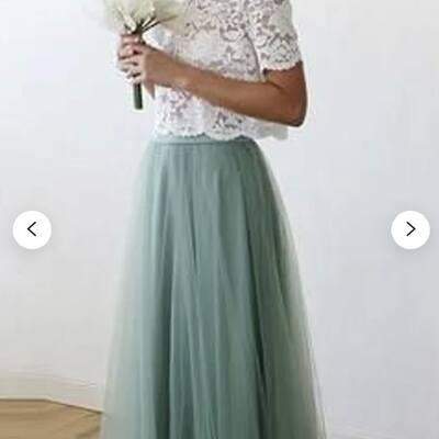 Two pieces lace blue beach boho wedding dress bridal gown wedding gown