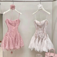 Sexy Elegant Short Prom Dress With White Lace - Thumbnail 1