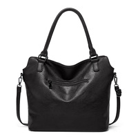 Large Capacity Women's Crossbody Handbag Black - Thumbnail 2