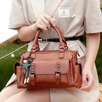 Fashion Large Capacity Crossbody Bag Shoulder Bag Brown - Thumbnail 1