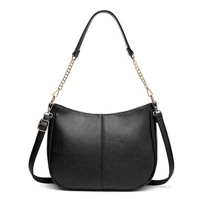 Fashion soft leather women's handbag ladies shoulder tote bag black - Thumbnail 5