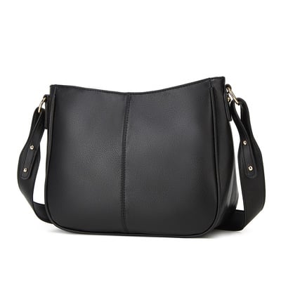 Fashion soft leather women's handbag ladies shoulder tote bag black - Thumbnail 4