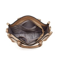 Ladies'Crossbody Bag with Wide Strap and Detachable Shoulder Strap Brown - Thumbnail 2