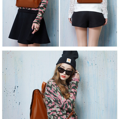 Ladies anti-theft shoulder backpack brown