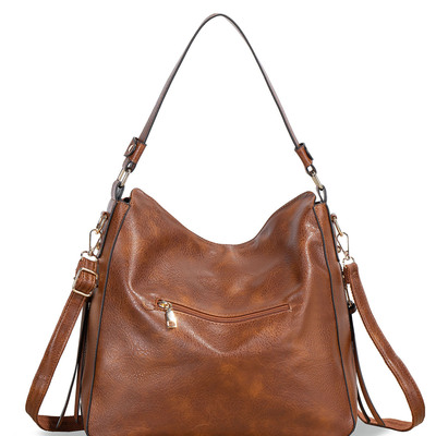 European and american large capacity handbag brown