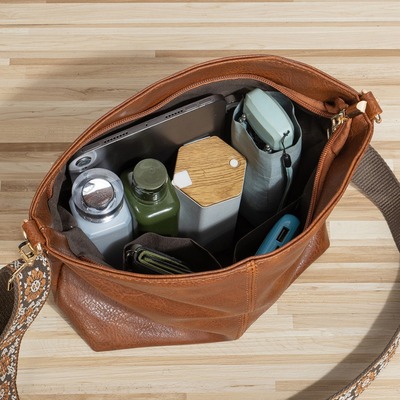 Women shoulder bag vintage crossbody purse handbag with leopard guitar strap hobo bag two piece brown